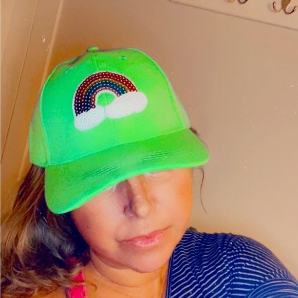 🌈 Bright Green Rainbow Baseball Cap 🌈 - Picture 8 of 14